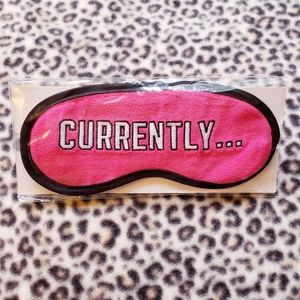 Victoria's Secret PINK Terrycloth Pink and Black "Currently..." Sleep Eye Mask